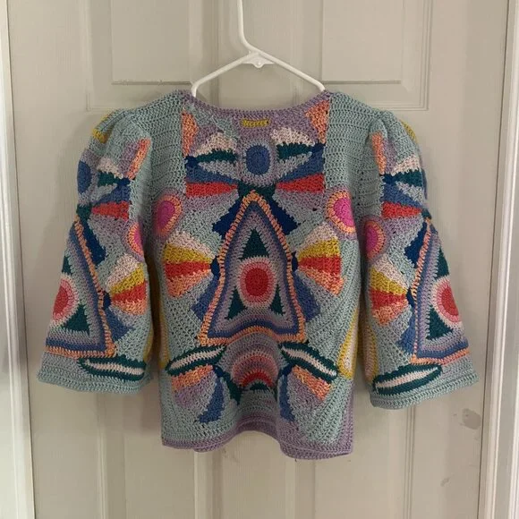 Sea - Karli Crochet Puff Sleeve Sweater - Never Worn - Size: Medium - Picture 4 of 7